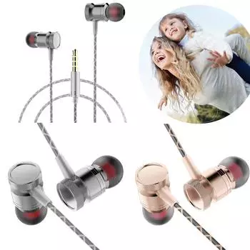 3,5 мм стерео наушники-вкладыши гарнитура супер бас музыкальные металлические наушники-вкладыши золотой