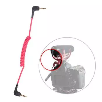 3,5 мм TRS Male to Male спиральный микрофонный шнур прямоугольное соединение линейный микрофон телефон камера адаптеры кабель для Rode SC2