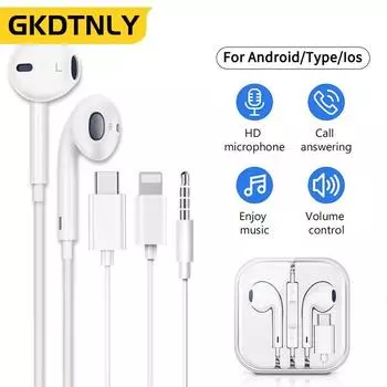 3,5 мм Type-c наушники-вкладыши с молнией, спортивные наушники-вкладыши с управлением, динамик, проводные наушники 3,5 мм, гарнитура с микрофоном для телефона andriod белый