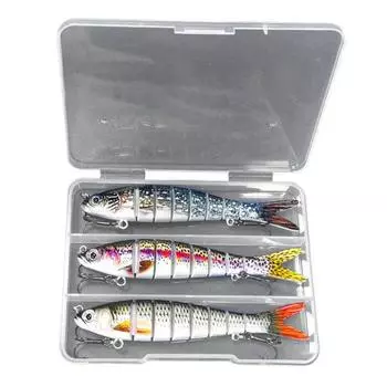 3/5 шт 13,5 см/26 г многосочлененная рыболовная приманка с крючками реалистичная 8-секционная бионическая жесткая искусственная приманка для пресноводной и соленой рыбалки 3pcs