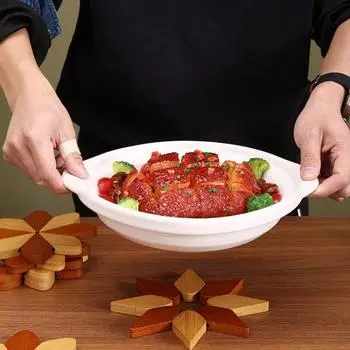 3/5 шт. Деревянные подставки под горячее, набор подставок в виде мельницы с держателем, деревянные подставки под чашки, миски, тарелки, чайники, сковороды, кухонные гаджеты 3pcs