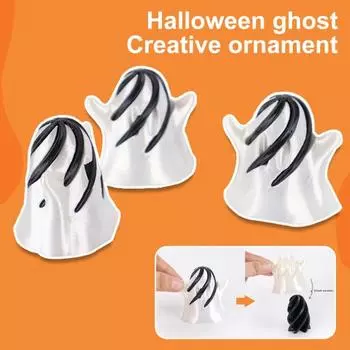 3/5 шт. Хэллоуин спиральный конус игрушка-фиджет 3D печатная спиральный конус фигурка привидения декомпрессионная игрушка для домашнего офиса стол украшения на Хэллоуин 3pcs