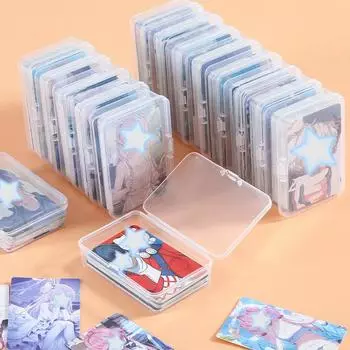 3/5 шт. прозрачный держатель для фотокарт, коробка для хранения, откидная коробка для хранения, классификация, небольшой органайзер для карт, чехол для хранения канцелярских принадлежностей 3Pcs