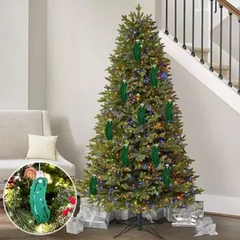 3/5 шт. Рождественский зажим для денег в виде огурца, украшение из дерева, украшение на рождественскую елку, уникальный держатель для денег, подвеска, подарок для семьи и друзей 3pcs