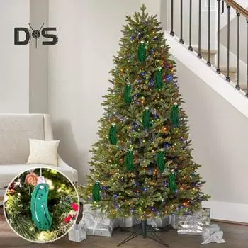 3/5 шт. Рождественский зажим для денег в виде огурца, украшение из дерева, украшение на рождественскую елку, уникальный держатель для денег, подвеска, подарок для семьи и друзей 3pcs