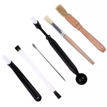 3/5 шт. Щетка для чистки кофемолки Щетка для эспрессо Деревянная ручка Мягкий ворс 5PCS