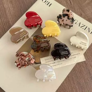 3,5 см маленькие крабики для волос симпатичные ацетатные заколки для волос в форме сердца для девочек шпильки для волос детские женские аксессуары для волос корейские крабы для волос красный