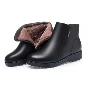 3,5 см Мода 2025 Удобные Универсальные Туфли на плоской платформе Короткие ботинки для женщин Зимние ботильоны для мамы для офиса 35