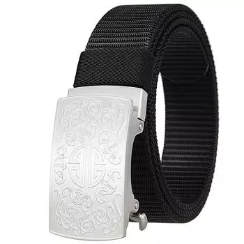 3,5 см нейлоновый плетеный ремень для мужчин, застежка на пуговицу беззубая пряжка из нержавеющей стали Ly36-61927-3 120cm