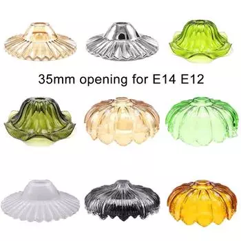 3,5 см отверстие Art Decor Stain Glass Flower абажур замена для E12 E14 патрона лампы дымчато-серого янтарно-зеленого коньячного стекла абажур