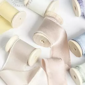 3,5 см x 114 см вышитая атласная хлопковая лента из настоящего чистого шелка с необработанным краем для рукоделия свадебный букет невесты деревенский стиль 3.5cm x 114cm