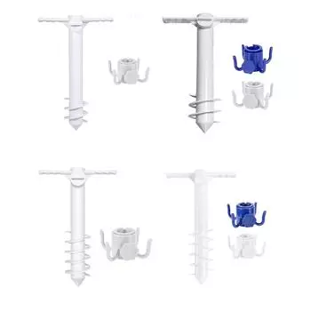 3/5 Вращающиеся Вставки Спиральный Зонт Вилка Регулируемый Держатель Зонта Ветрозащитный Шип Шнек Держатель Оборудование Для Песчаной Почвы Трава C