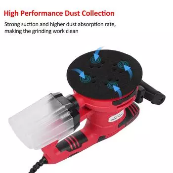 3.5A(450W) Орбитальная шлифовальная машина с 6 переменными скоростями, с двойной ручкой, эксцентриковая шлифовальная машина, 6 дюймов, 150 мм, электрическая UK Plug красный