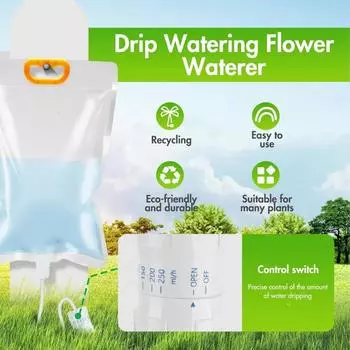 3.5L Автоматический капельный полив Инфузионный мешок Регулируемая система капельного орошения растений Домашний сад Самополивная кашпо Водяной мешок