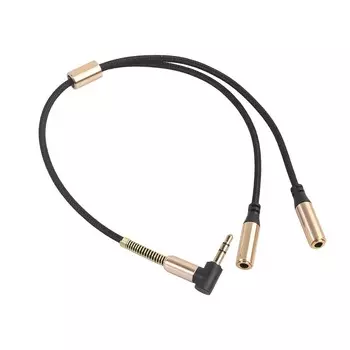 3.5mm 1 To 2 Dual Female Audio Extension Cables Y Splitter Cable Headphone Adapter Audio Cable синий