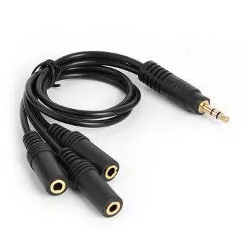 3.5mm 3-Pole Plug to 3 Way Stereo Audio Headphone Splitter Adapter Cable AU