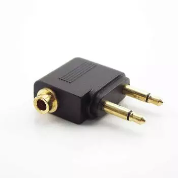 3,5 мм Самолет Авиация Наушники Моно Аудио Конвертер Путешествия Разветвитель Адаптер Позолоченный Никелированный