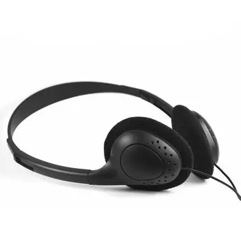 3.5MM Cellular Wired Headset Black Wired Headworn Earphones Headphone Students