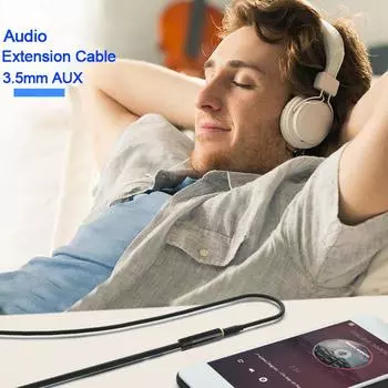 3.5mm Jack Aux Cable Audio Extension Cable For Headphones Speaker Extender Cord For Mobile Phone Car PC Amplifier MP3/MP4 Player 0.5m серебряный