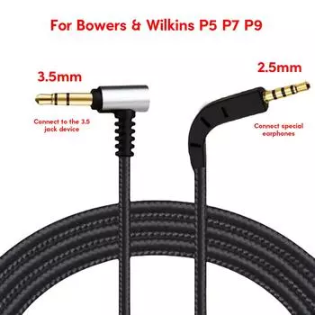 3.5mm to 2.5mm Jack Audio Cord for Bowers & Wilkins P5 P7 P9 Replacement Nylon Braided Wire Gaming Accessories 47inch
