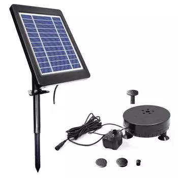 3.5W 6V Solar Water Fountain Pump 175L/h 5 LED Light with Nozzles for Bird Bath