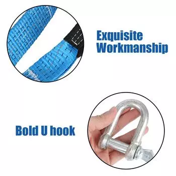 3.66m Tow Cable 8 Tons Loading Car Towing Rope With Hooks High Strength Nylon For Heavy Duty Tow Strap Car Accessories
