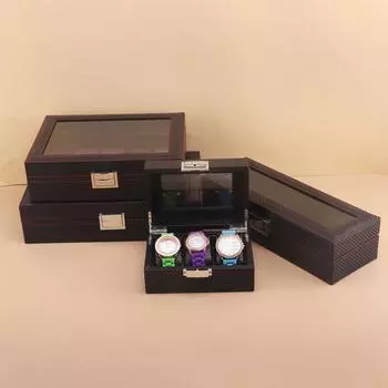 3/6/10/12 сетки роскошные футляры для часов из углеродного волокна органайзеры для часов высококачественные футляры для часов для мужчин и женщин ювелирные изделия дисплей