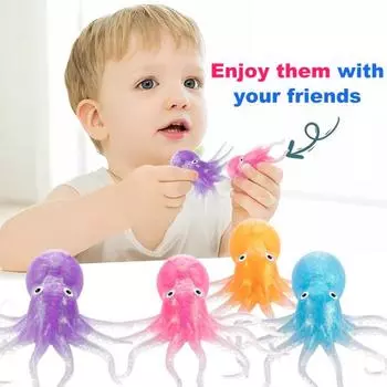 3/6/12 шт. красочный осьминог мяч для снятия стресса медленно восстанавливается снятие стресса тревожность портативный для детей подростков взрослых морские животные сжимаются сжимаются сенсорная игрушка-фиджет 3pcs