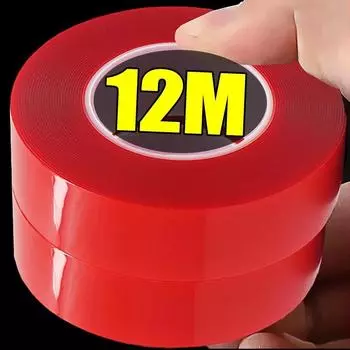 3/6/12M Nano Двусторонняя Лента Сильная Липкая Не Оставляющая Следов Прозрачная Красная Пленка Самоклеящиеся Ленты Домашние Водонепроницаемые Наклейки На Стены 3Meters- (1roll)