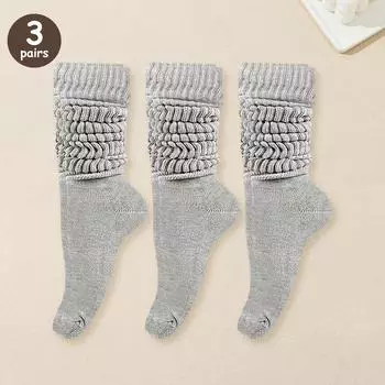 3/6/30 пар женских носков-гольфов, удобные и универсальные, длиной до икры, идеально подходят для повседневной носки и создания непринужденного модного образа. One Size