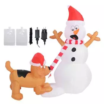 3,6-футовый надувной снеговик с белой светодиодной подсветкой для сада и двора, водонепроницаемый IP44 US Plug 100120V