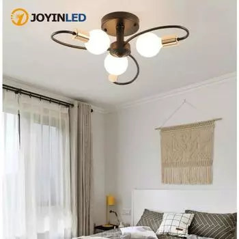 3/6 головок классические ретро люстры светильники гостиная столовая освещение декор светодиодные светильники для комнаты лампы гостиная 3 Heads Black-Gold