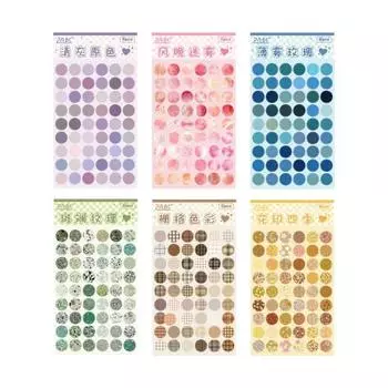 3/6 листов/пакетов, кавайные канцелярские наклейки, цветная серия допамина, цветочная любовь, круглый горшок, наклейка для скрапбукинга, простота, дешевая наклейка