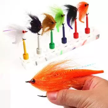 3/6 шт. 3/0 Mangum s Dragon Tail Fly Fishing Streamer Muskie Bass Fishing Lure Pike Fly Lintwater Baitfish Trolling Bait Flies жёлтый