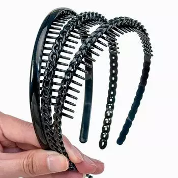 3/6 шт. Повязки на голову для девочек, Женские пластиковые обручи для волос с зубчиками, Повязки на голову с цепочкой, Детские повязки на голову для девочек, Детские аксессуары для волос