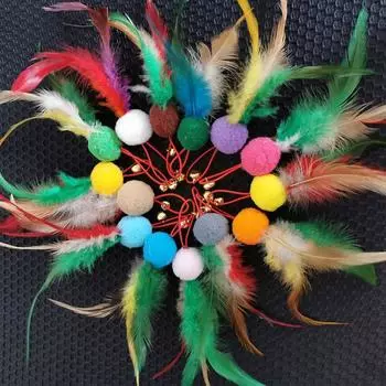 3/6 шт. сменная игрушка для кошки с перьями, забавная дразнящая палочка, сменная голова для перьев, интерактивная игрушка для котенка, товары для кошек 3pcs
