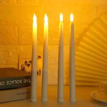 3/6 шт. светодиодные беспламенные электронные свечи на батарейках, конусные длинные свечи для вечеринки, свадьбы, украшения дома, мигающая лампа 3PCS