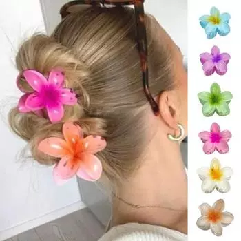 3/6 шт., заколка для волос для девочек, градиентный цвет, форма цветка, заколка для волос, противоскользящая, с зубцами сзади B
