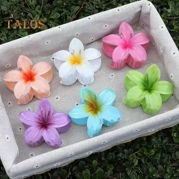 3/6 шт., заколка для волос в форме цветка для девочек, градиентный цвет, заколка для волос с противоскользящими зубцами, заколка для волос в виде акулы, аксессуары для волос A