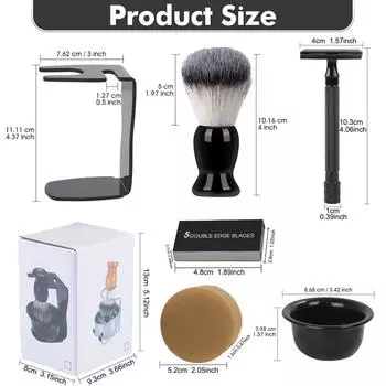 3/6pcs Beard Shaving Brush Set Shaving Soap Bowl & Shaving Stand & Foaming Soap Bowl & Badger Hair Shaving Brush Kit Shaving