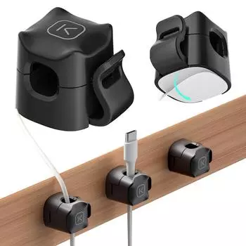 3/6PCS Cable Clip Cord Holder Adhesive Cable Organizer Adjustable Charger Cord Holder Under Desk Cable Management Wire Keeper 3Pcs белый