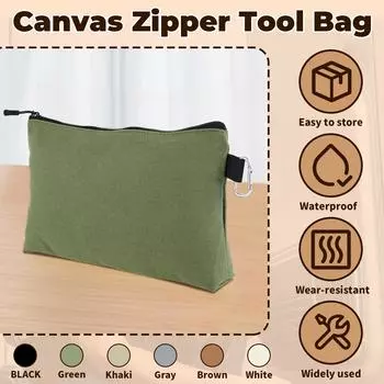 3/6Pcs canvas Tool Bag Waterproof durable and dirt-resistant Multi-function Tool Organizer Hardware Storage Electrician Tool Bag 12 x 7 x 2 inch