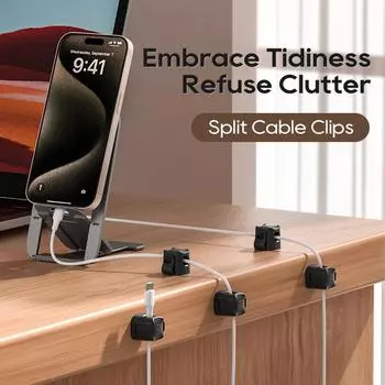 3/6pcs Under Desk Cable Management Wire Keeper Adjustable Cable Organizer Holder Cable Cord Organizer for Nightstand Desk Office