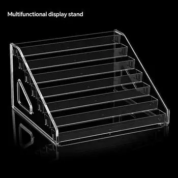 3-7 ярусная прозрачная стойка для демонстрации лака для ногтей, косметическая витрина, держатель для теней для век, стойка для хранения помады и духов 5 layers