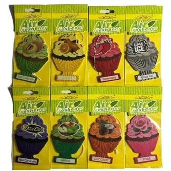 3-80 шт. Автомобильный освежитель воздуха с натуральным ароматом чая в виде бумажного конуса, подвесной парфюм с ароматом ванили, автомобильные аксессуары для интерьера чёрный