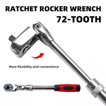 3/8 24 зуба 72 зуба Телескопический качающийся ключ с трещоткой Шестигранный хвостовик 3/8 шарнирный стержень Одинарное гнездо