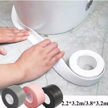 3,8*3,2 м ПВХ водонепроницаемая наклейка на стену самоклеящаяся лента для герметизации трещин на раковине плите кухня ванная комната ванна угол водонепроницаемая защита от плесени 2.2*3.2-Pink-1pcs