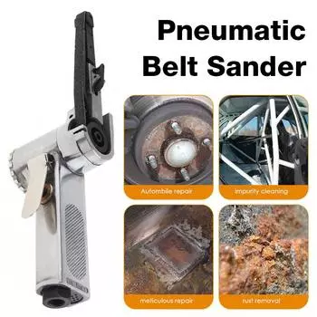 3/8-дюймовая пневматическая ленточная шлифовальная машина с 10 лентами, пневматические шлифовальные инструменты, 10-миллиметровая пневматическая ленточная шлифовальная машина для шлифования металла и стали серебряный