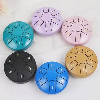 3,8-дюймовый мини-6-тоновый стальной язычковый барабан - образовательный детский ударный инструмент