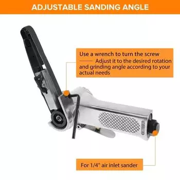 3/8 Inch Air Belt Sander with 3 Pcs Belts10 mm Mini Air Belt Grinder For Plastic Aluminium Iron Steel and Metal Polishing